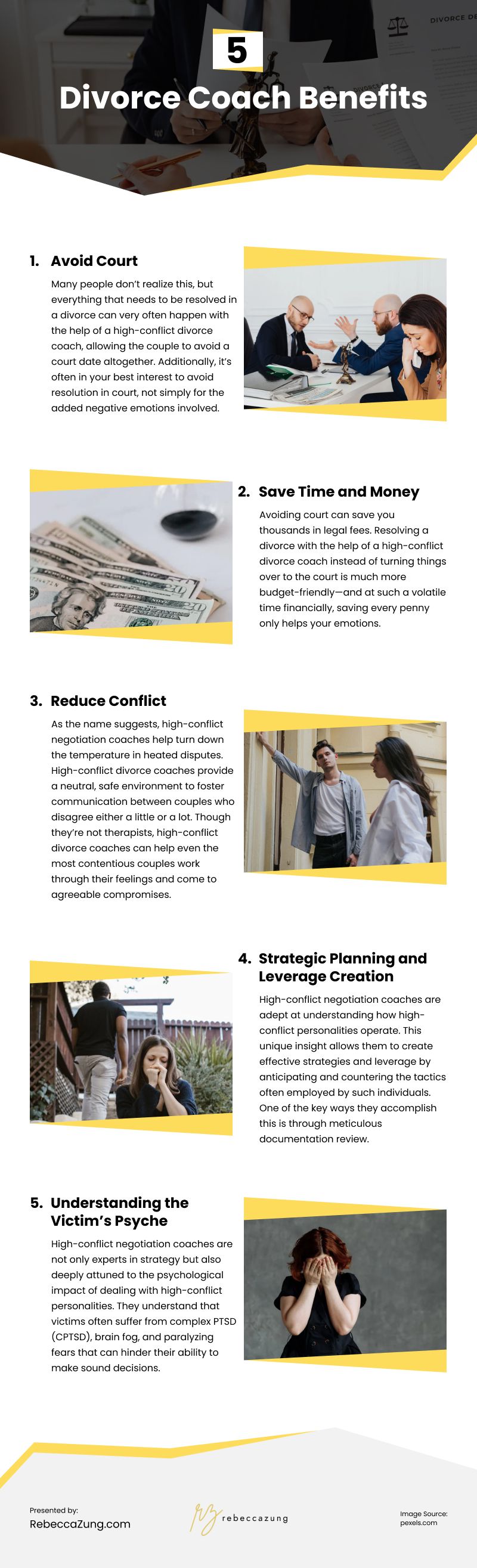 5 Divorce Coach Benefits Infographic 5 Divorce Coach Benefits Infographic