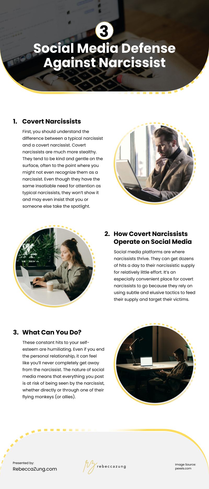 3 Social Media Defense Against Narcissist Infographic 3 Social Media Defense Against Narcissist Infographic