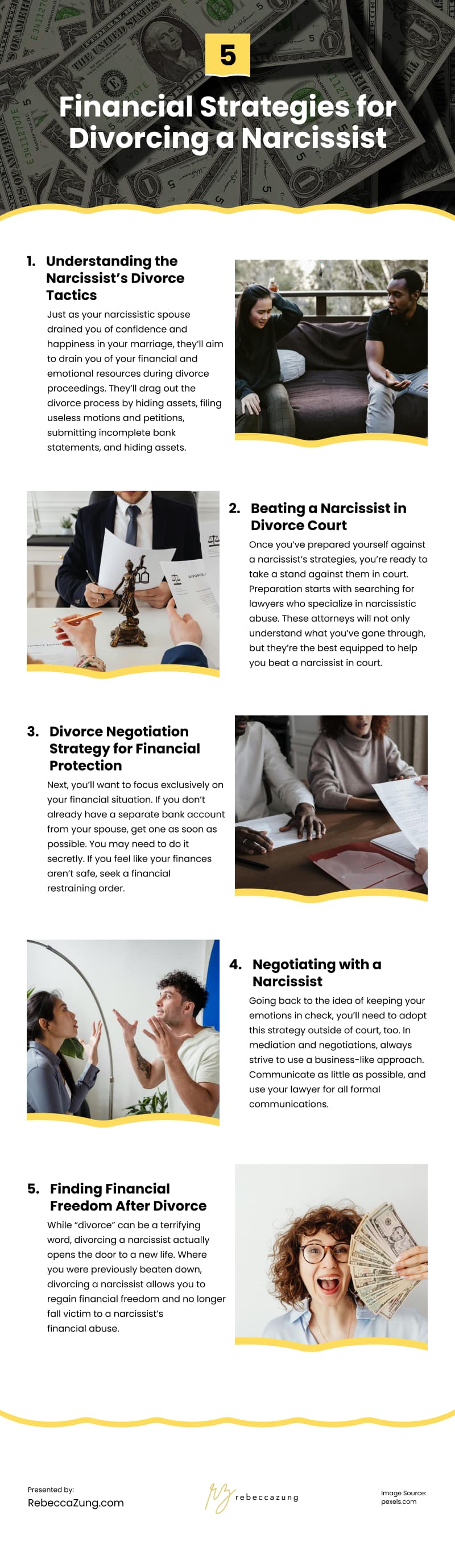 5 Financial Strategies for Divorcing a Narcissist Infographic 5 Financial Strategies for Divorcing a Narcissist Infographic