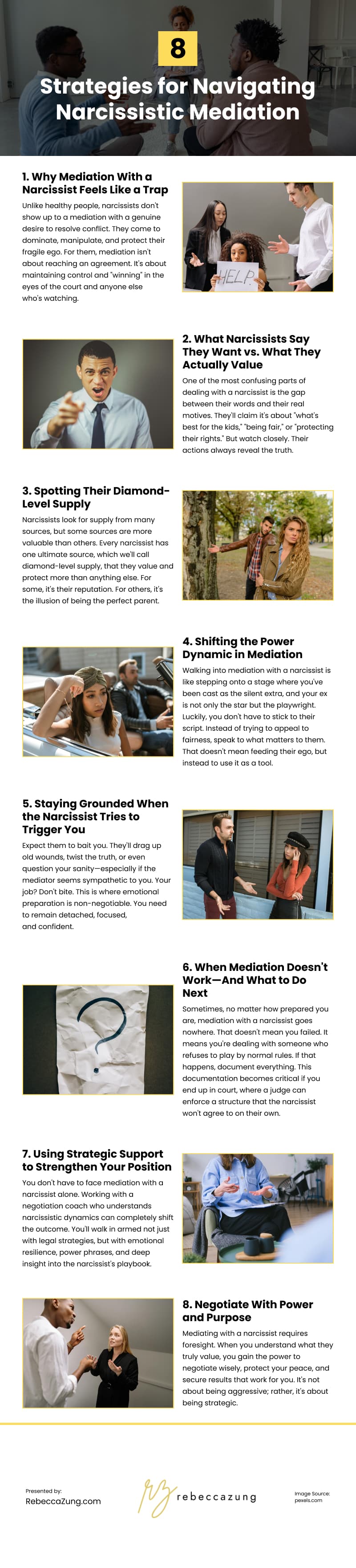 8 Strategies for Navigating Narcissistic Mediation Infographic 8 Strategies for Navigating Narcissistic Mediation Infographic