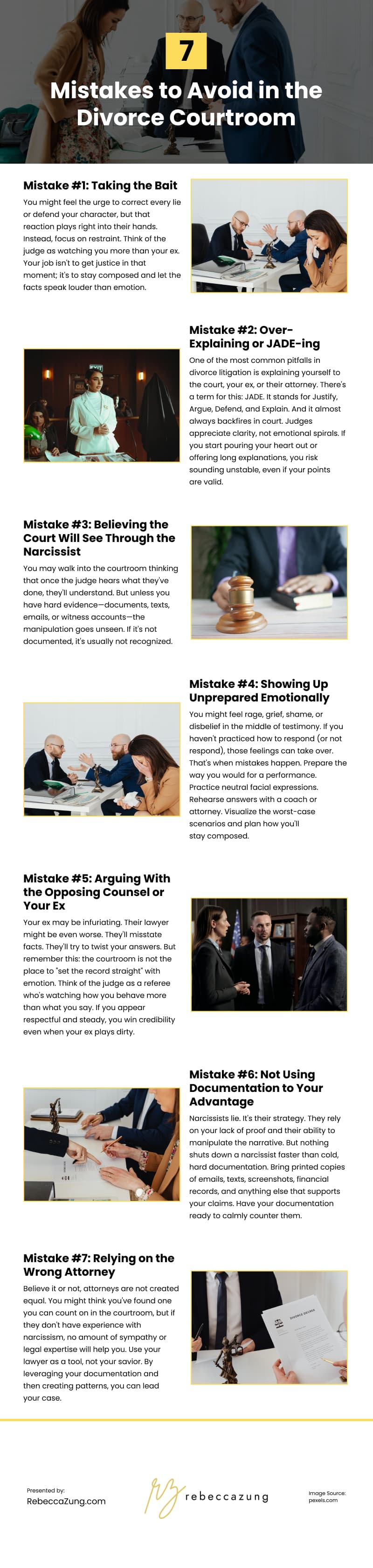 7 Mistakes to Avoid in the Divorce Courtroom Infographic 7 Mistakes to Avoid in the Divorce Courtroom Infographic